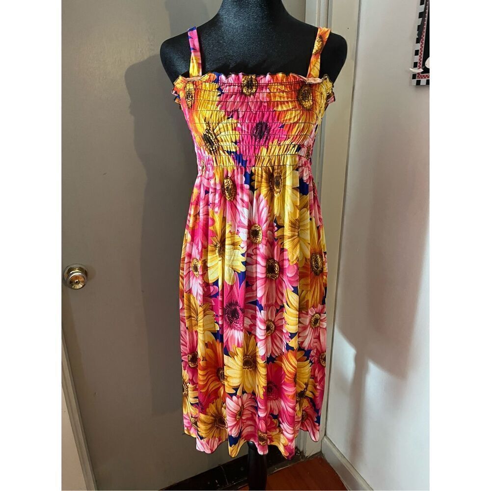 NWT. Smocked Floral Sundress. OS